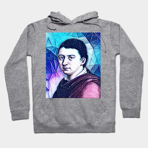 Friedrich Schlegel Snowy Portrait | Friedrich Schlegel Artwork 13 Hoodie by JustLit